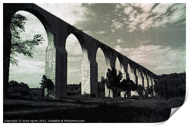 Roman Aqueduct in Southern France Print by Juha Agren