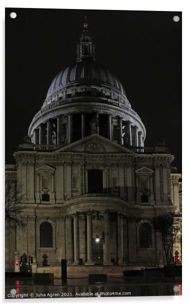 London St Paul's Cathedral at Night Acrylic by Juha Agren