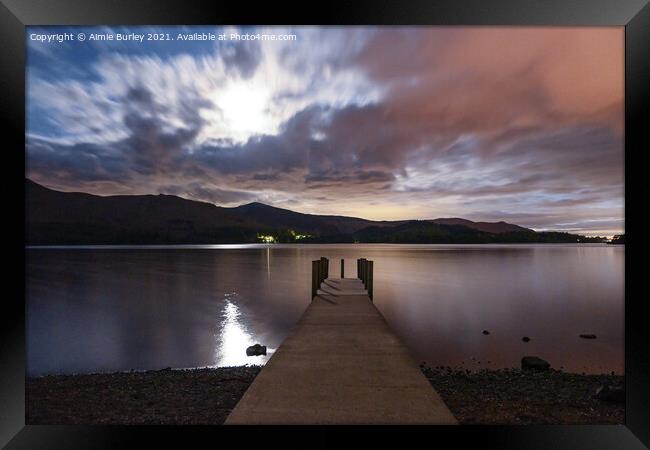 Derwentwater by night Framed Print by Aimie Burley