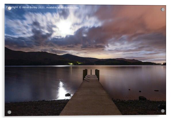 Derwentwater by night Acrylic by Aimie Burley