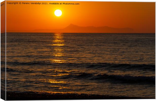 Crete sunset   Canvas Print by Ferenc Verebélyi