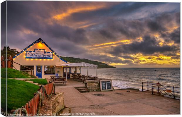 The Waterfront Totland Bay Canvas Print by Wight Landscapes