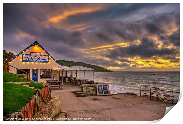 The Waterfront Totland Bay Print by Wight Landscapes