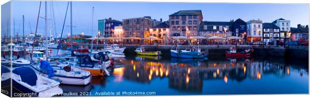 Plymouth Barbican panorama Canvas Print by Justin Foulkes