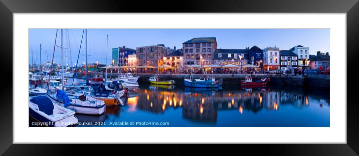 Plymouth Barbican panorama Framed Mounted Print by Justin Foulkes