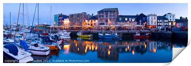 Plymouth Barbican panorama Print by Justin Foulkes