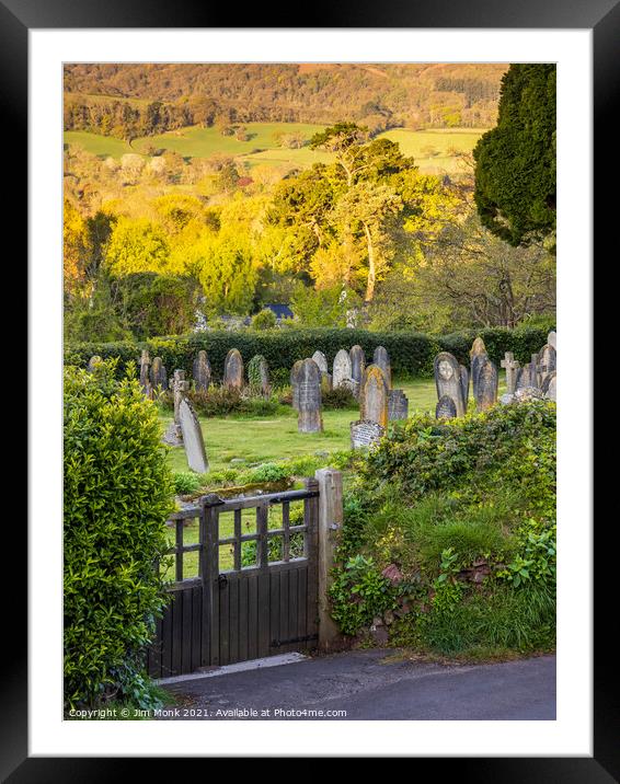 All Saints Graveyard, Selworthy Framed Mounted Print by Jim Monk