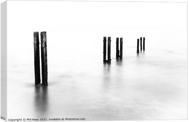 Wooden groynes Canvas Print by Phil Reay