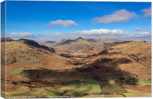 Langdale Fells, Cumbria Canvas Print by Philip Brookes