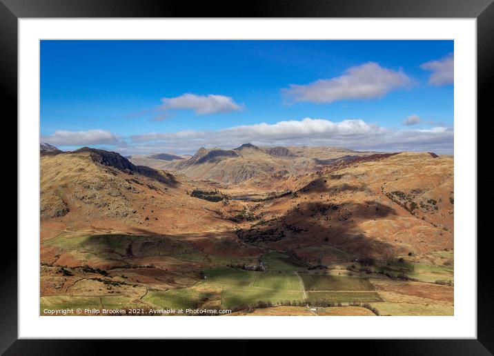Langdale Fells, Cumbria Framed Mounted Print by Philip Brookes