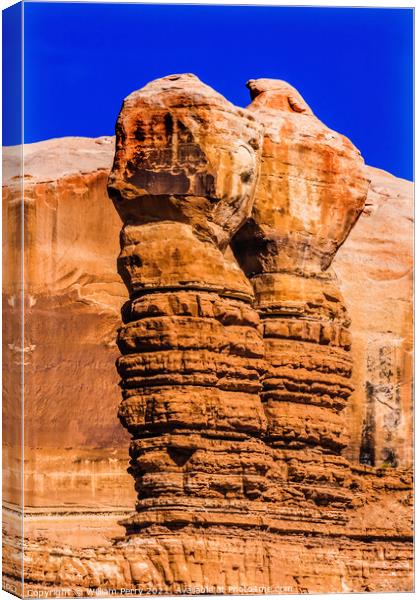 Colorful Kissing Rocks Formation Blanding Utah Canvas Print by William Perry