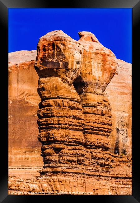 Colorful Kissing Rocks Formation Blanding Utah Framed Print by William Perry