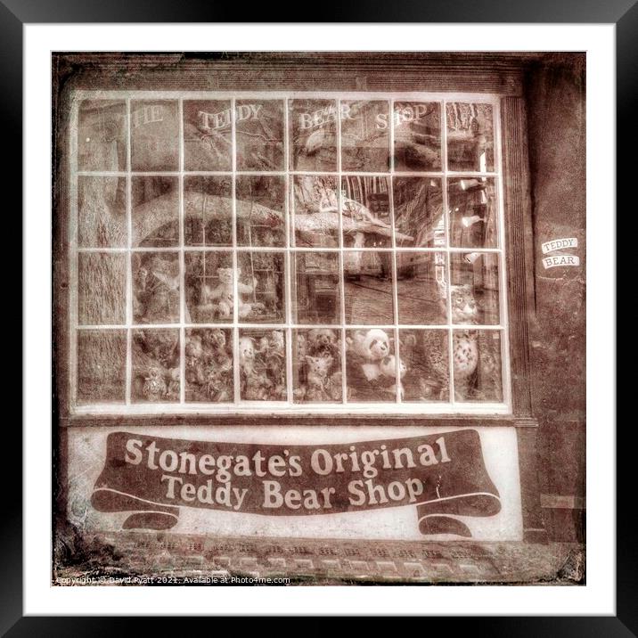 Vintage Teddy Bear Shop Framed Mounted Print by David Pyatt