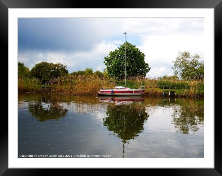 Resting on the Waveney Framed Mounted Print by chrissy woodhouse