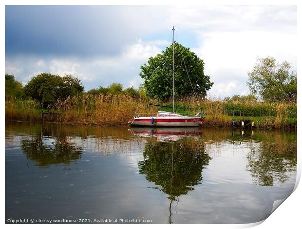 Resting on the Waveney Print by chrissy woodhouse