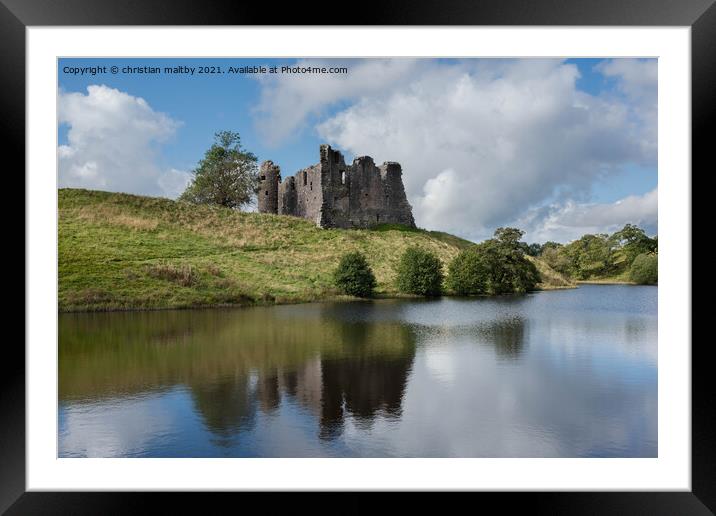 Morton castle Thornhill Dumfries Scotland Framed Mounted Print by christian maltby
