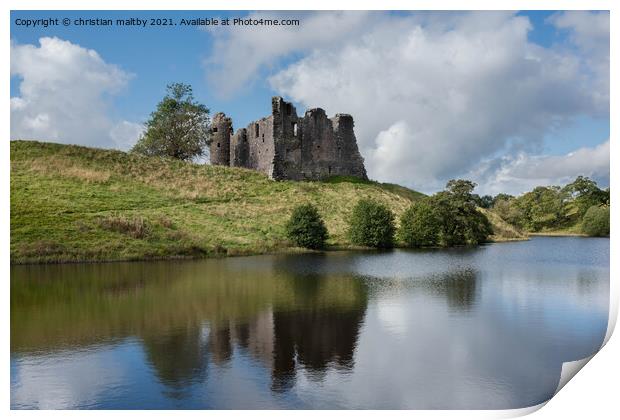 Morton castle Thornhill Dumfries Scotland Print by christian maltby