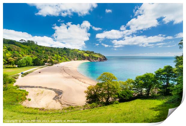 Blackpool Sands, South Hams, Devon Print by Justin Foulkes