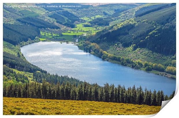 Talybont Reservoir Brecon Beacons in May  Print by Nick Jenkins