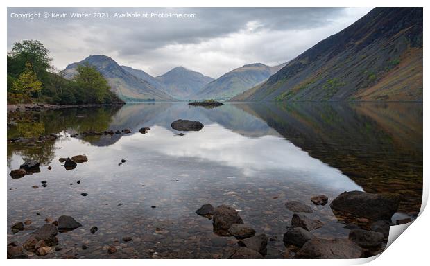 Wast Water at sunrise Print by Kevin Winter