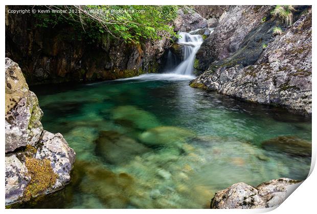 Emerald Green waters of Ritson Force Print by Kevin Winter