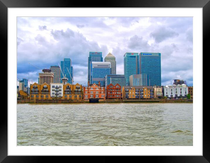Canary Wharf London Framed Mounted Print by Clive Eariss