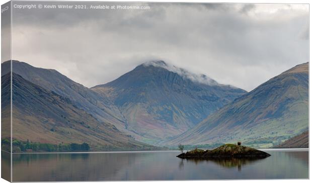 A view along Wast Water towards Great gable  Canvas Print by Kevin Winter