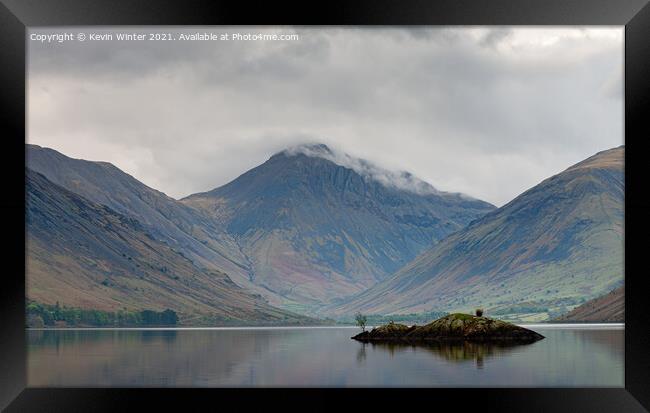 A view along Wast Water towards Great gable  Framed Print by Kevin Winter