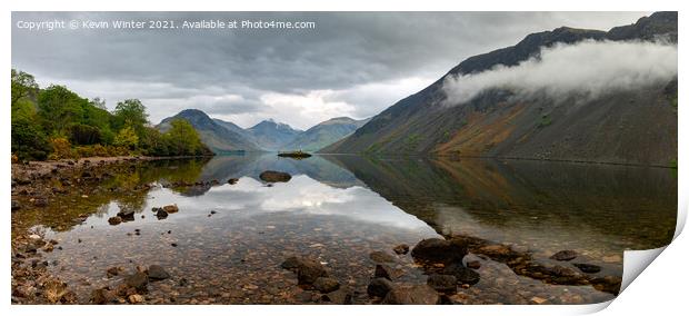 A view along Wast Water Print by Kevin Winter