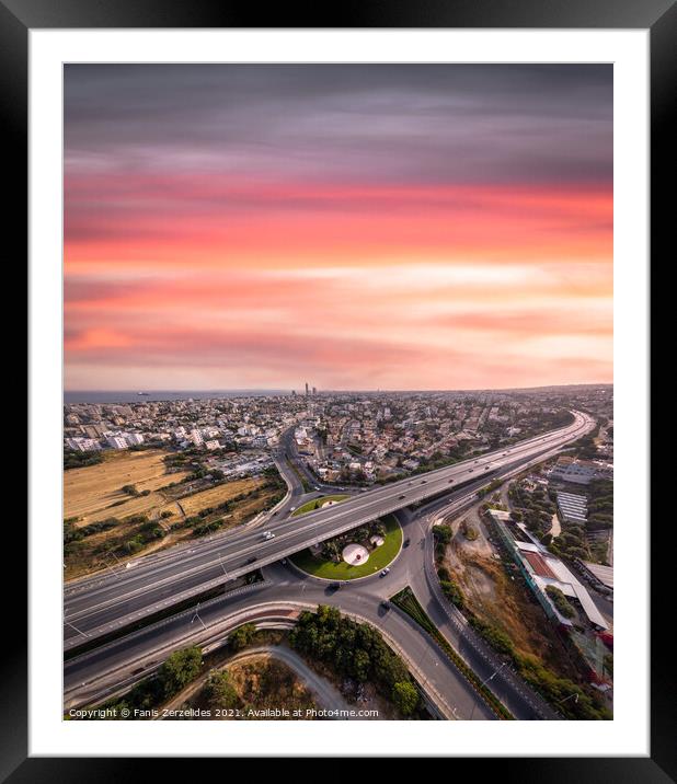 Aerial Limassol Town Framed Mounted Print by Fanis Zerzelides