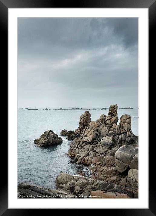 Rocks on the coast of Agnes, Isles of Scilly Framed Mounted Print by Justin Foulkes