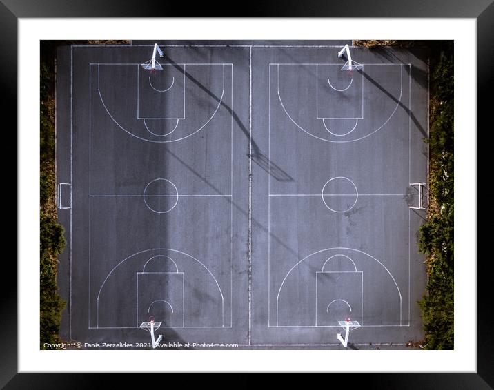 Double court Framed Mounted Print by Fanis Zerzelides