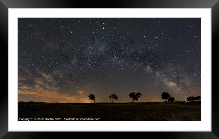 Starry night in Alentejo countryside Portugal Framed Mounted Print by Paulo Rocha