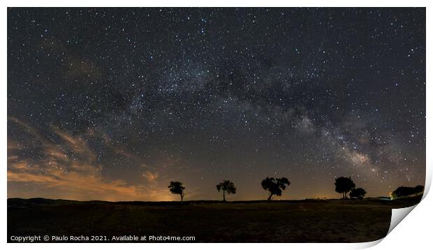 Starry night in Alentejo countryside Portugal Print by Paulo Rocha