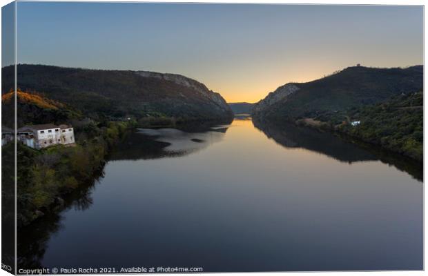 Portas de Rodao Natural Monument at sunset, Portugal Canvas Print by Paulo Rocha