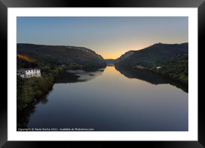 Portas de Rodao Natural Monument at sunset, Portugal Framed Mounted Print by Paulo Rocha
