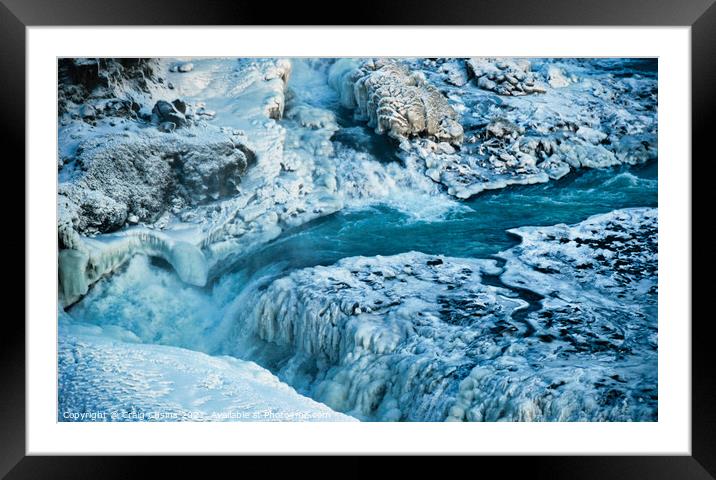 Frozen Waterfall Framed Mounted Print by Wall Art by Craig Cusins