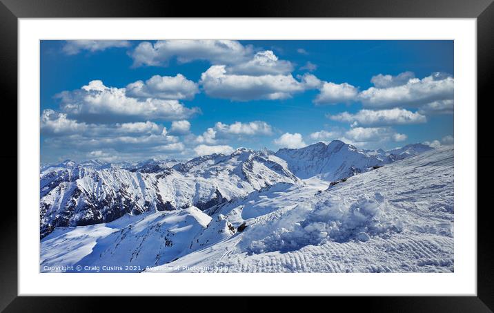 Avalanche Mountain Framed Mounted Print by Wall Art by Craig Cusins