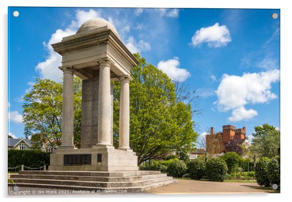 Vivary Park Cenotaph, Taunton Acrylic by Jim Monk