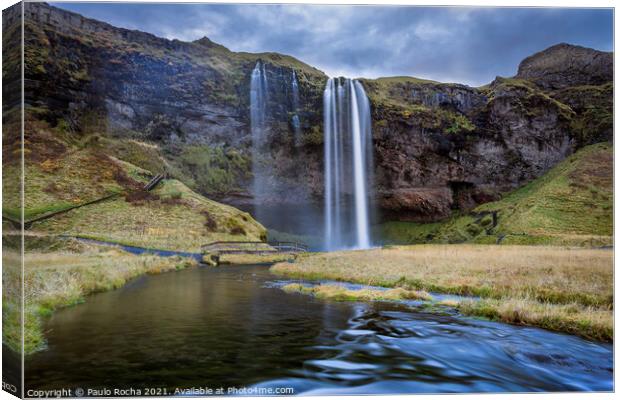 Seljalandsfoss waterfall in southern Iceland Canvas Print by Paulo Rocha