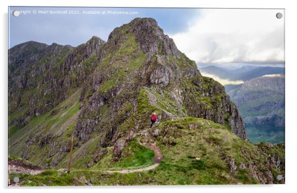 Aonach Eagach Ridge in Scottish Highlands Acrylic by Pearl Bucknall