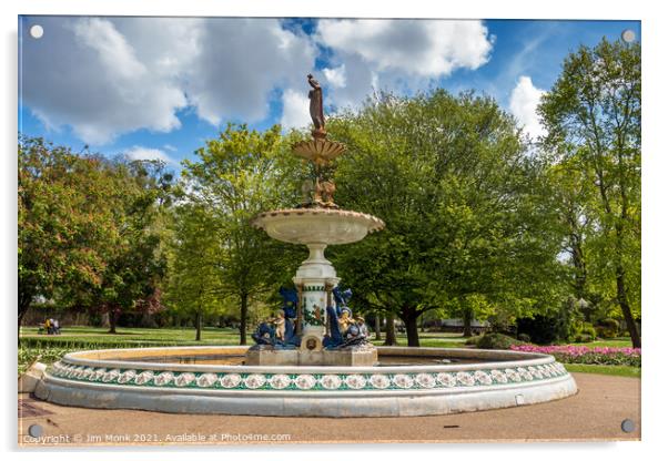  Queen Victoria Memorial Fountain, Taunton Acrylic by Jim Monk