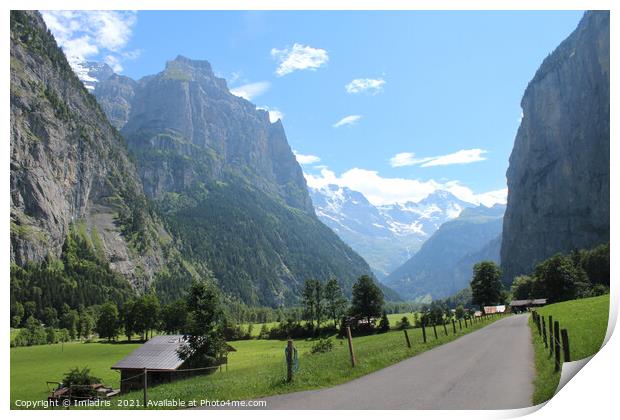 Beautiful Lauterbrunnen Valley, Switzerland Print by Imladris 