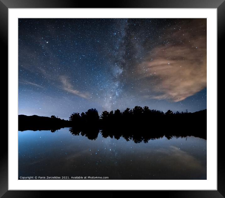 Reflecting the Galaxy Framed Mounted Print by Fanis Zerzelides