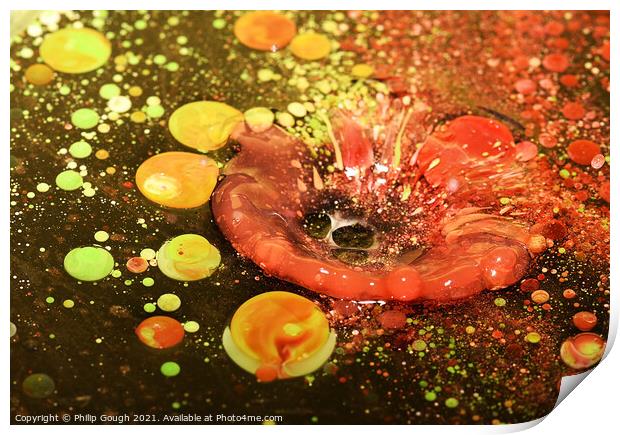 Oily Water drops Print by Philip Gough