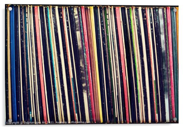 Vintage music Collection of vinyl records albums Acrylic by Delphimages Art