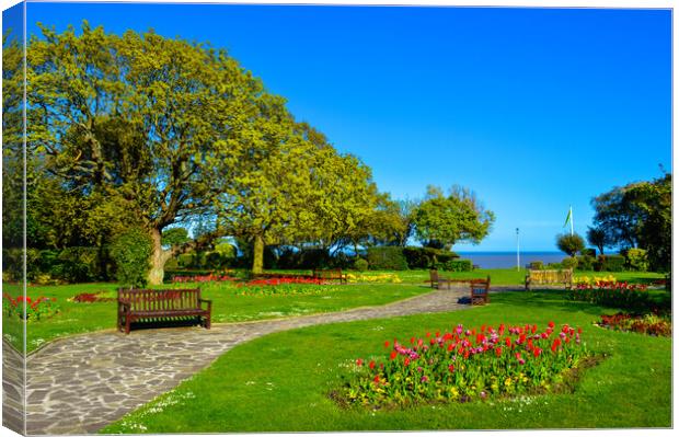 Beautiful gardens in spring time in Frinton-on-Sea Canvas Print by Paula Tracy
