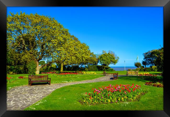 Beautiful gardens in spring time in Frinton-on-Sea Framed Print by Paula Tracy