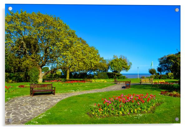 Beautiful gardens in spring time in Frinton-on-Sea Acrylic by Paula Tracy