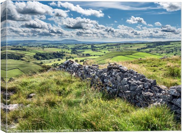 View over Malhamdale to Pendle Hill Canvas Print by Mark Sunderland